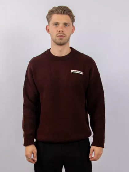 Croyez etiquette knit sweater burgundy