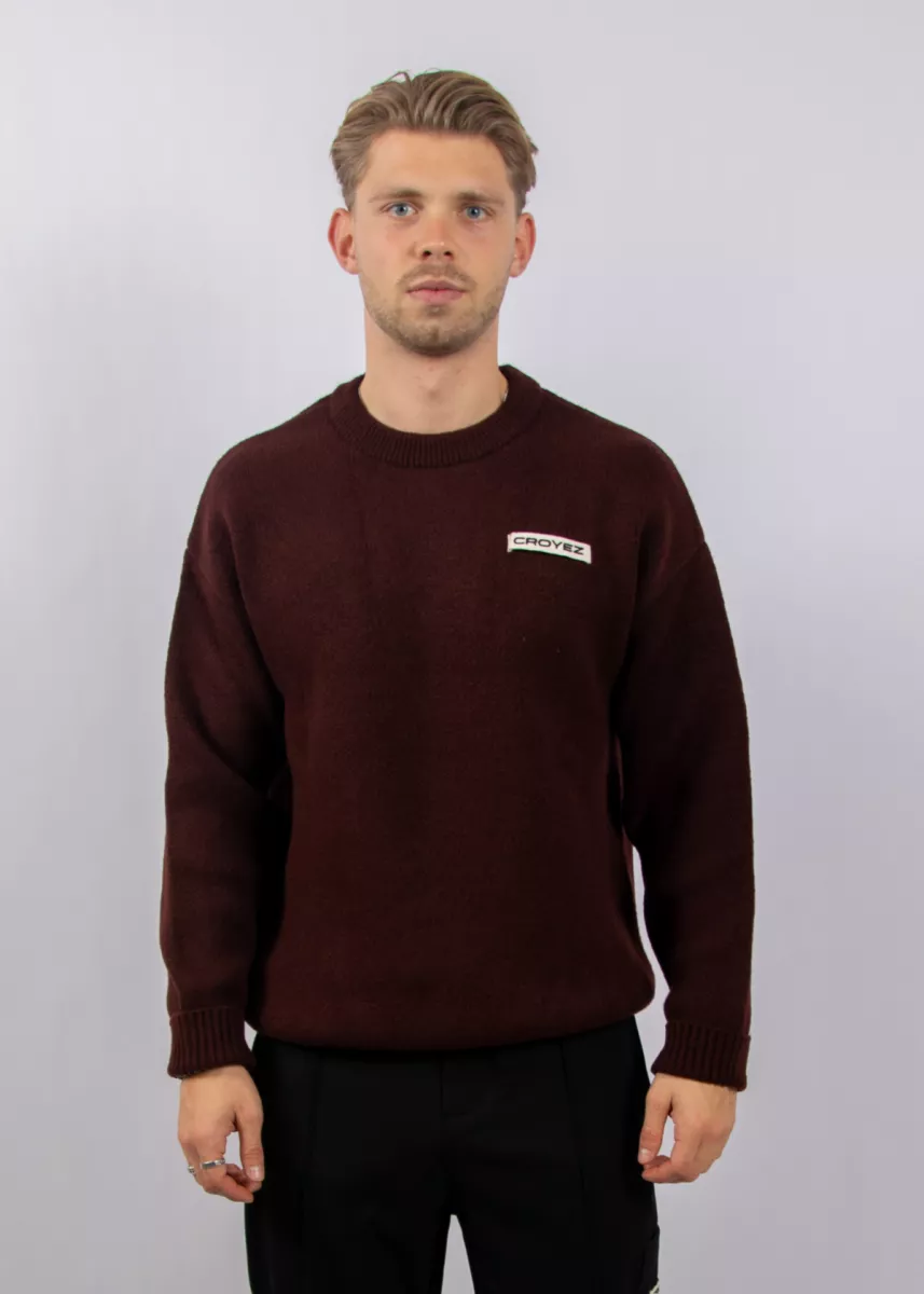 Croyez etiquette knit sweater burgundy