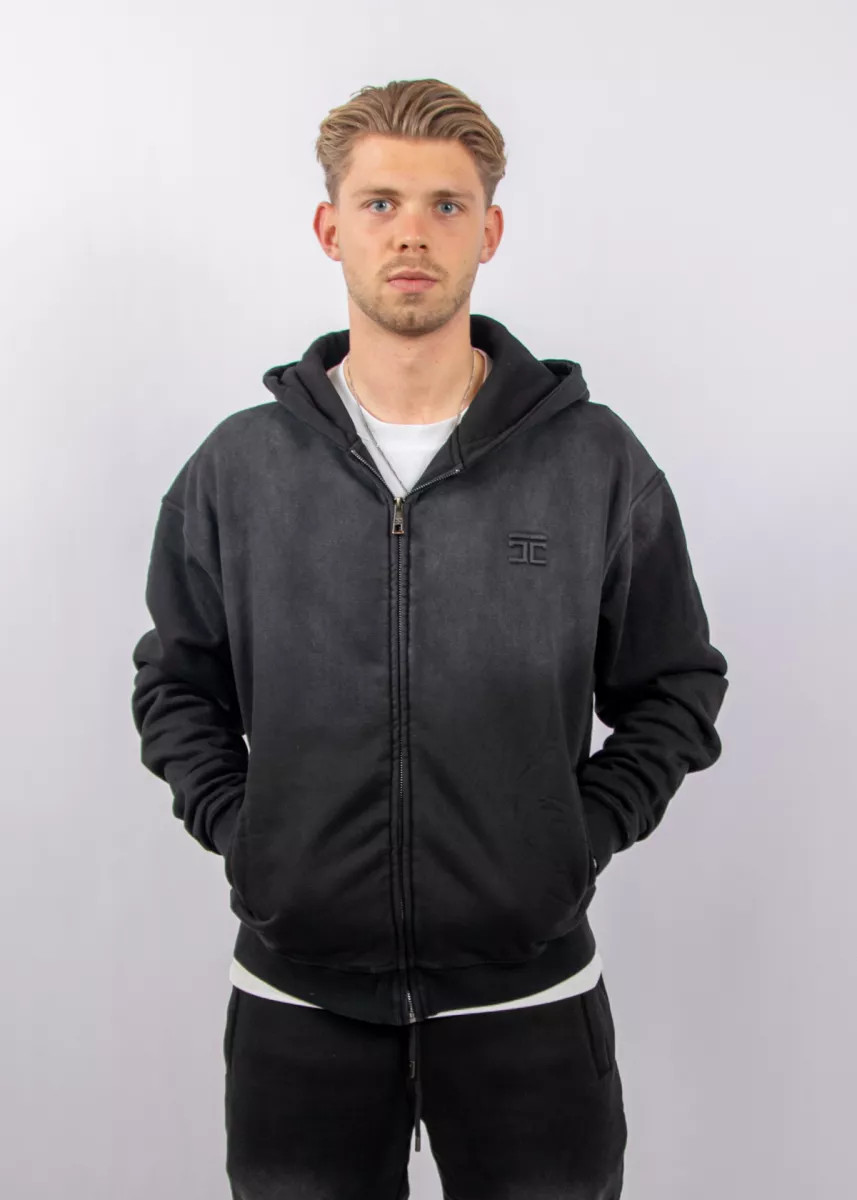 Jorcustom renaissance zipped hoodie black