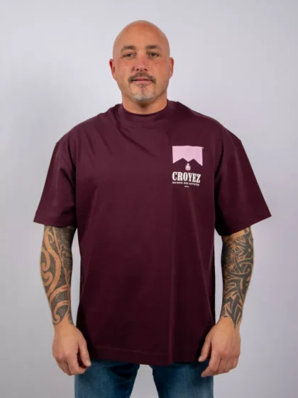 Croyez maison fumes t-shirt burgundy