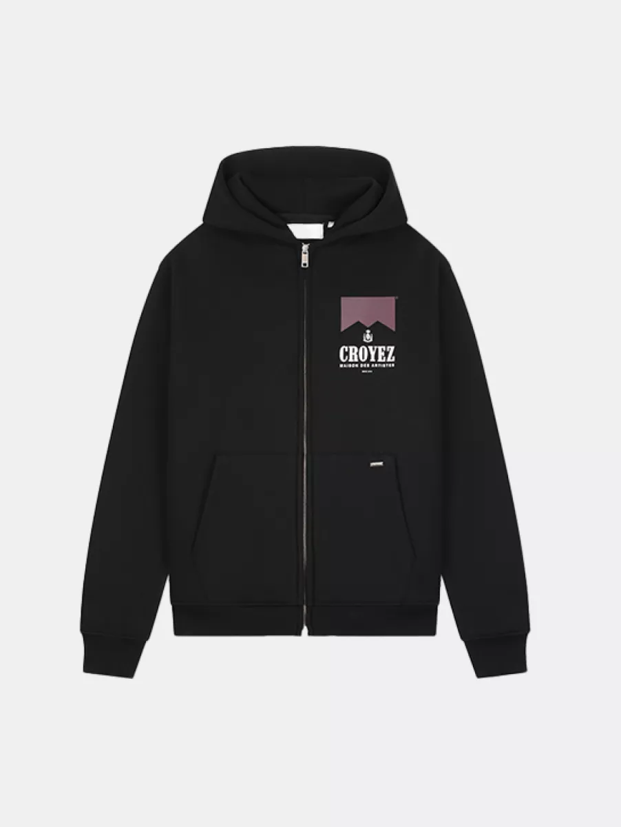Croyez maison fumes zip hoodie black