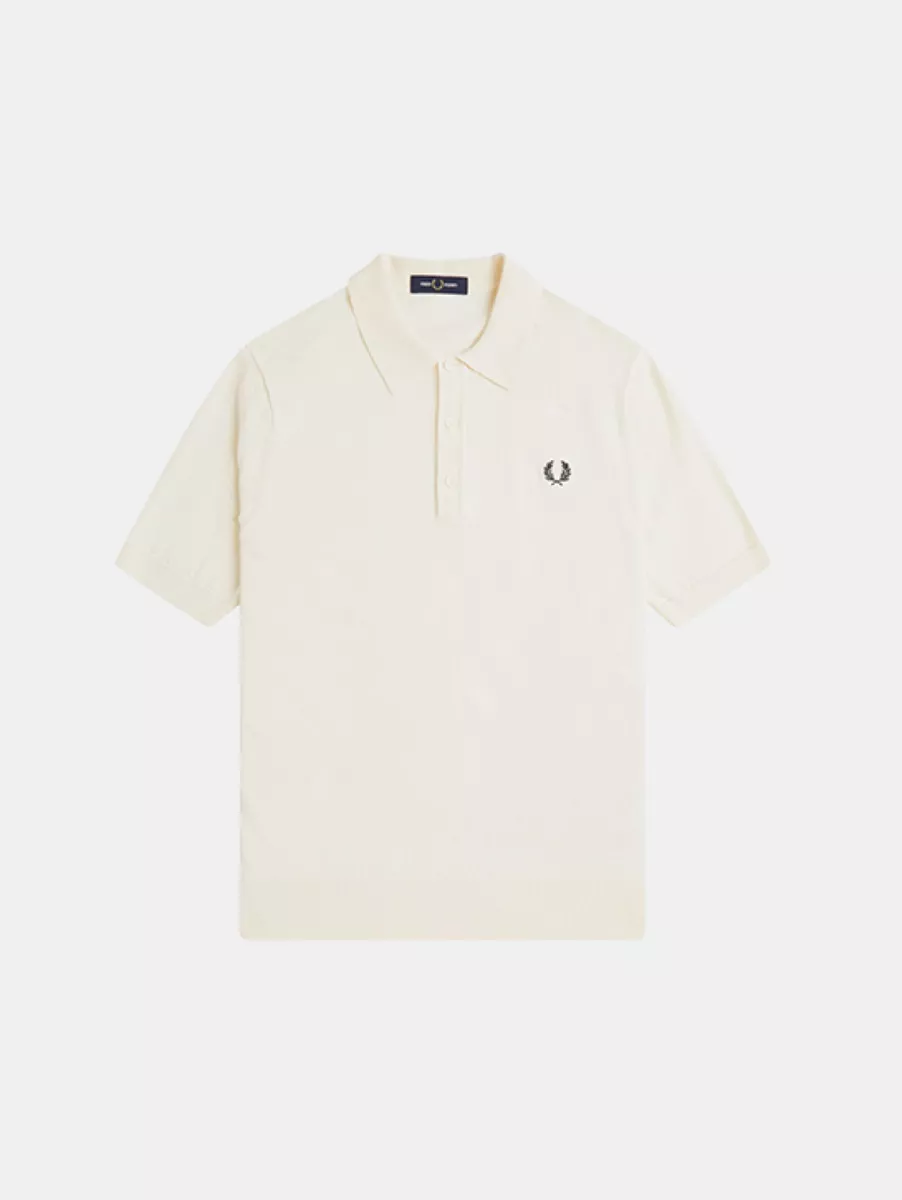 Fred Perry Cotton Knitted Shirt 1 Fred Perry k9725 170 ecru