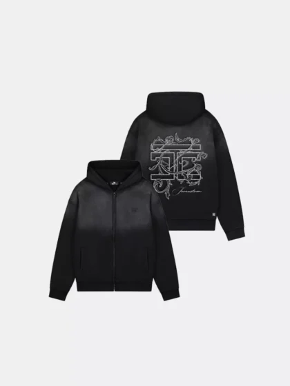 Jorcustom renaissance zipped hoodie black
