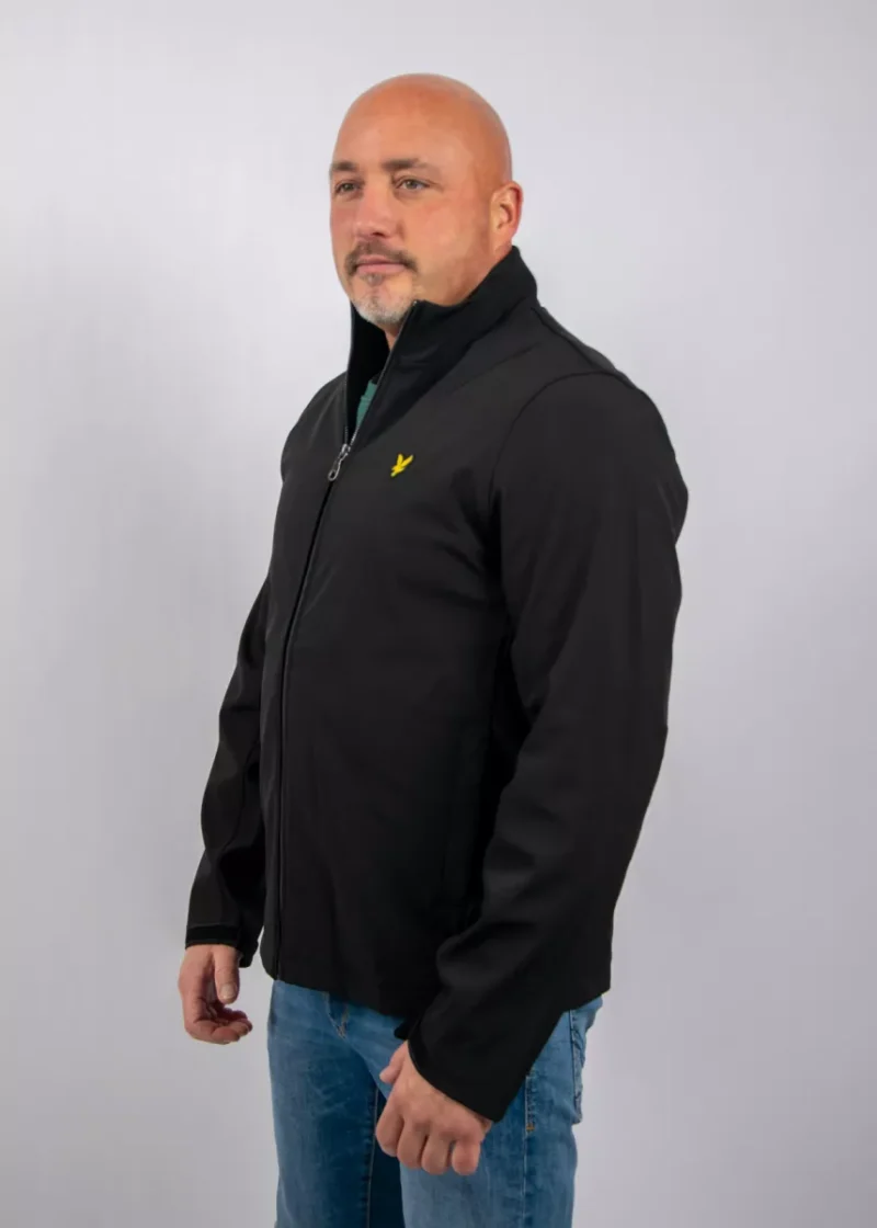 Lyle & Scott Mesh Back Softshell Funnel Neck Jacket Zwart (Z865 )