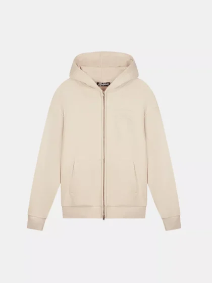 Malelions permanent vacation zip hoodie light taupe
