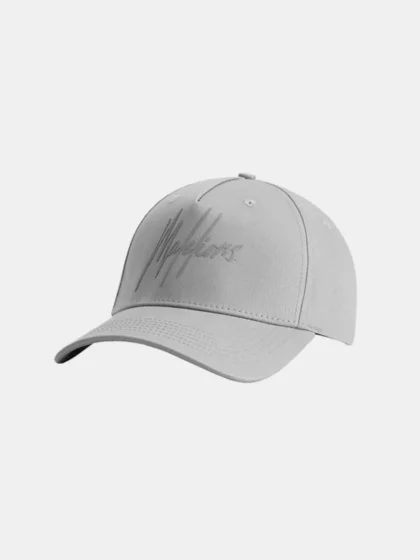 Malelions striped signature cap pearl grey