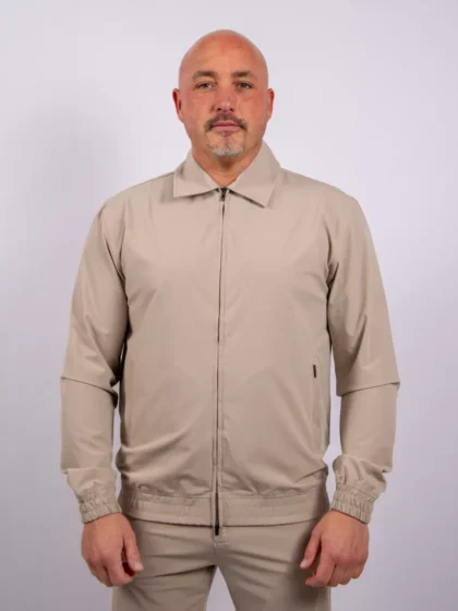 Malelions technical zip jacket light taupe