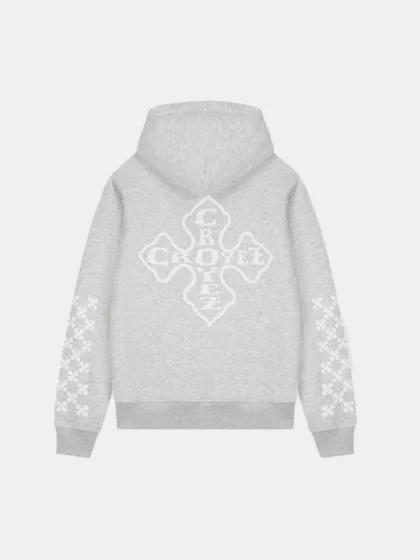 Croyez cross zip hoodie grey melange