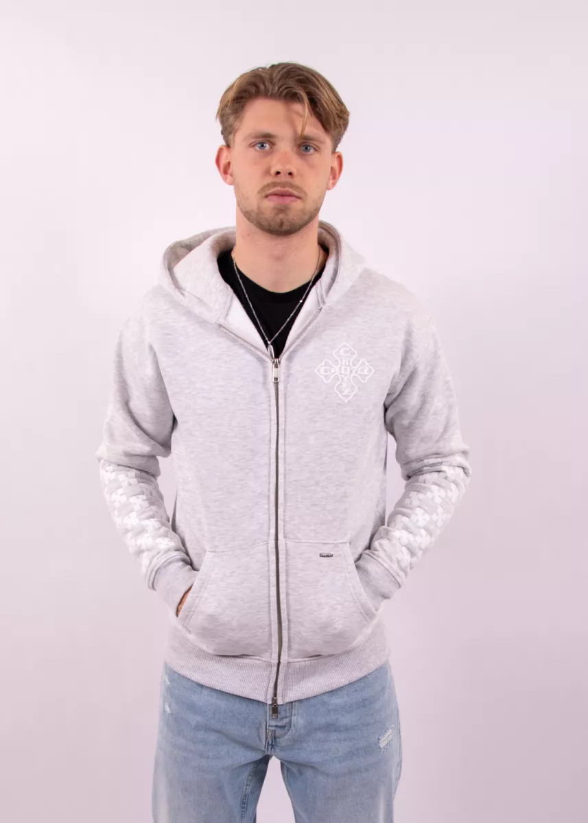 Croyez Cross Zip Hoodie 2 Croyez cross zip hoodie grey melange