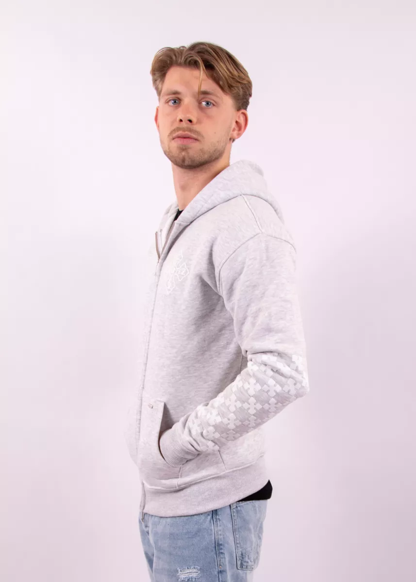 Croyez Cross Zip Hoodie 3 Croyez cross zip hoodie grey melange