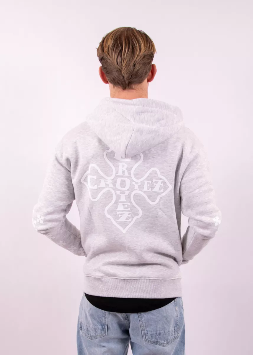 Croyez Cross Zip Hoodie 4 Croyez cross zip hoodie grey melange