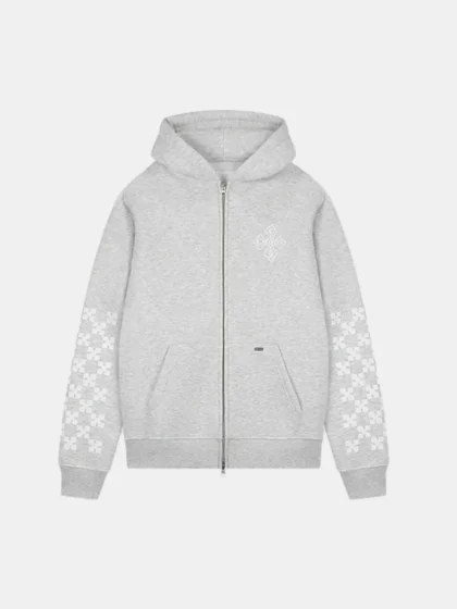Croyez cross zip hoodie grey melange