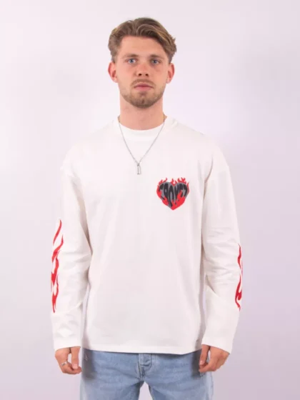 Croyez heart on fire longsleeve off-white