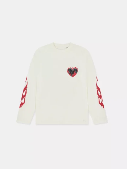 Croyez heart on fire longsleeve off-white