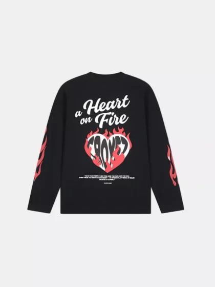 Croyez heart on fire longsleeve vintage black
