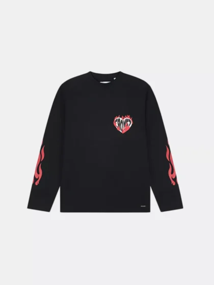 Croyez heart on fire longsleeve vintage black
