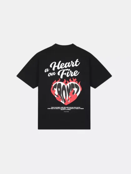 Croyez heart on fire t-shirt vintage black