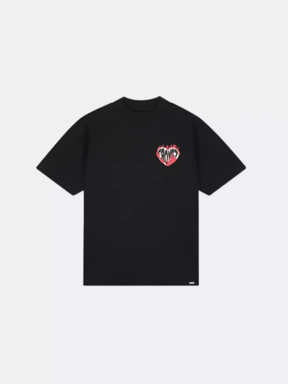Croyez heart on fire t-shirt vintage black