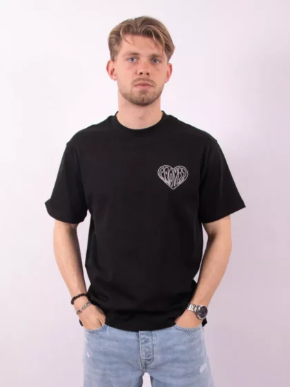 Croyez stitched heart t-shirt vintage black