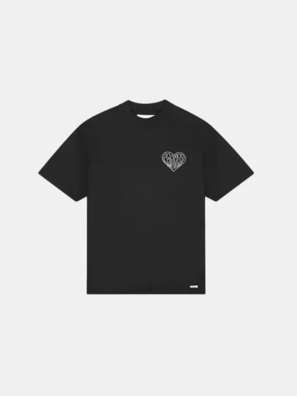 Croyez stitched heart t-shirt vintage black