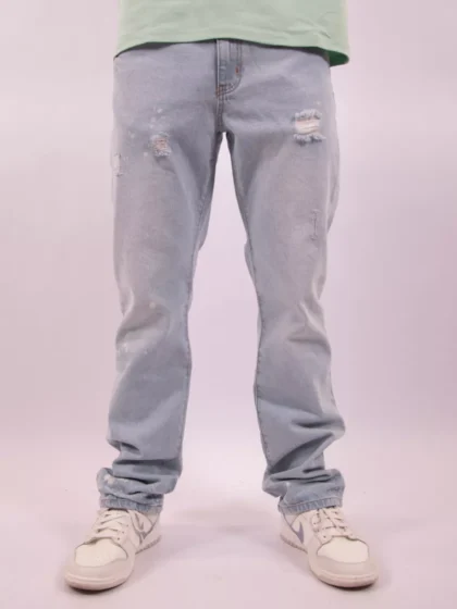Croyez straight leg washed denim light blue