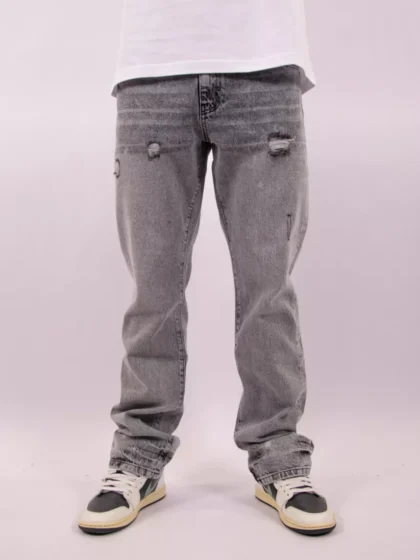 Croyez straight leg washed denim light grey