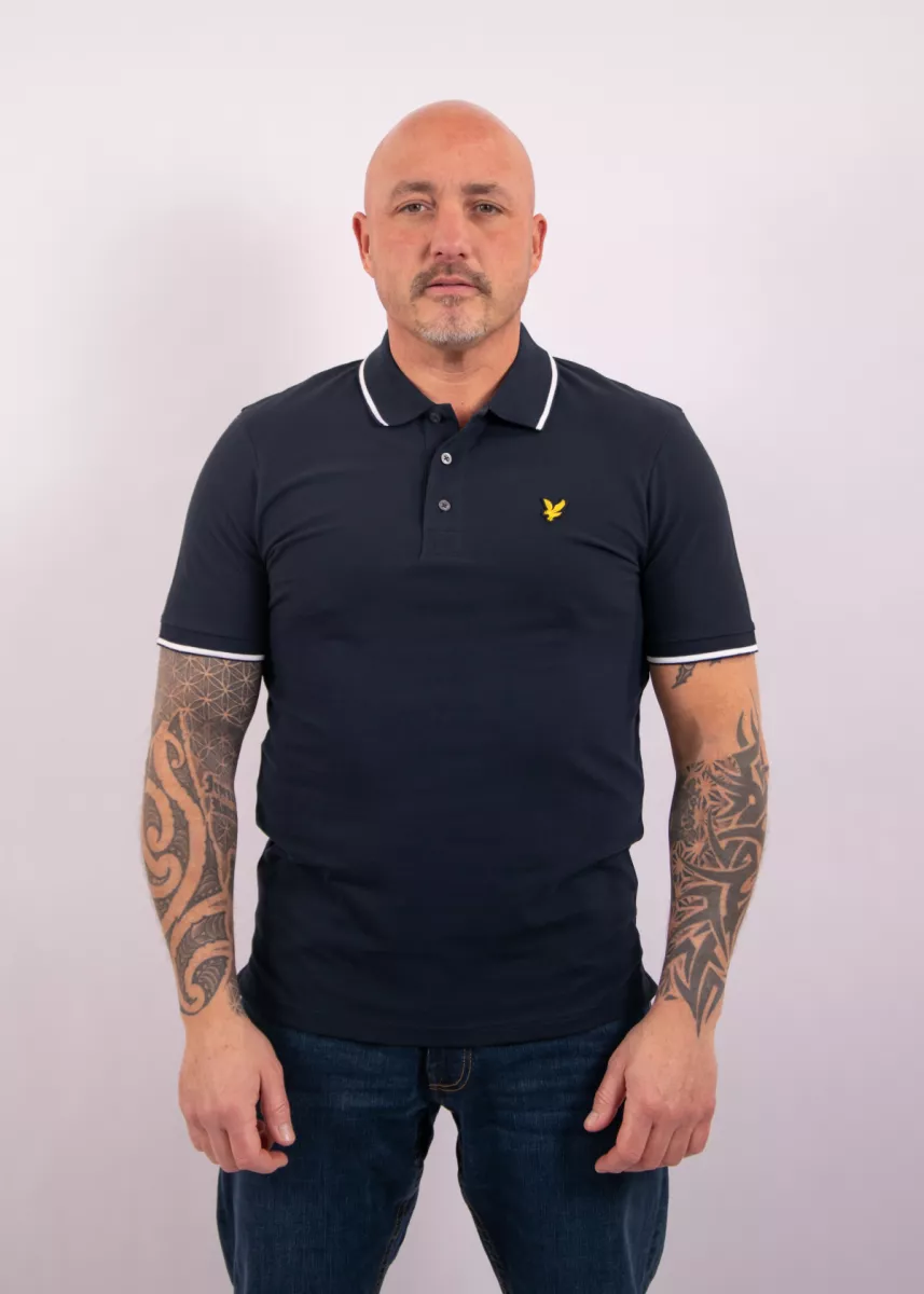 Lyle & Scott Tipped Polo Shirt 2 Lyle & Scott sp1524vog w403 dark navy/white