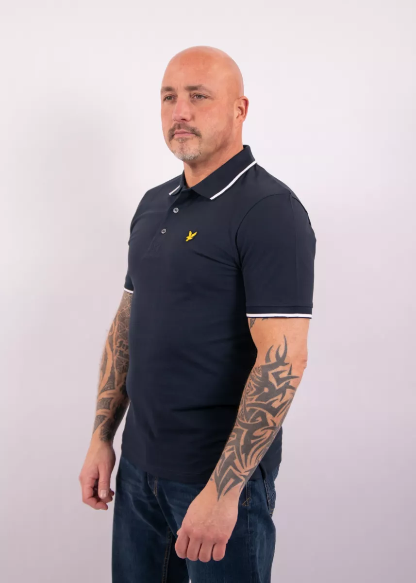 Lyle & Scott Tipped Polo Shirt 3 Lyle & Scott sp1524vog w403 dark navy/white