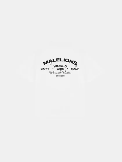 Malelions permanent vacation t-shirt white