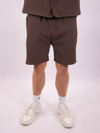 Malelions ribbed shorts brown