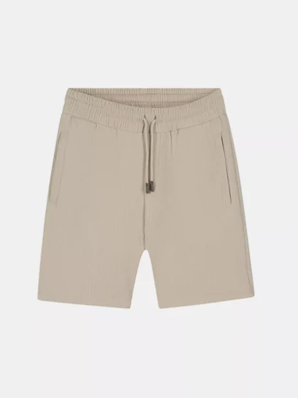 Malelions ribbed shorts light taupe