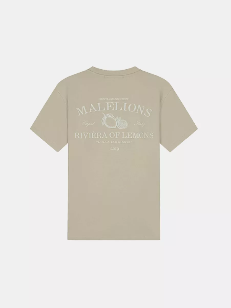 Malelions Riviera T-Shirt 2 Malelions riviera t-shirt light taupe