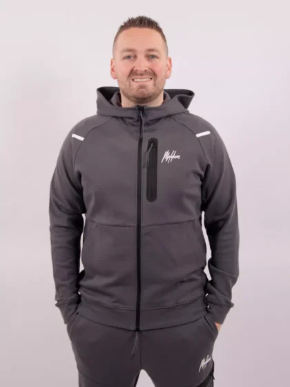 Malelions sport counter zip hoodie antra