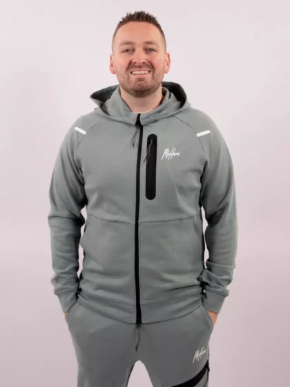 Malelions sport counter zip hoodie green