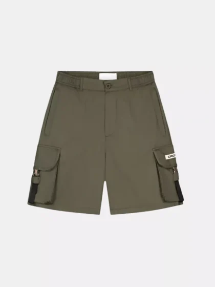Croyez etiquette nylon shorts dusty olive
