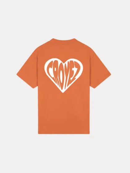 Croyez puffed heart t-shirt orange