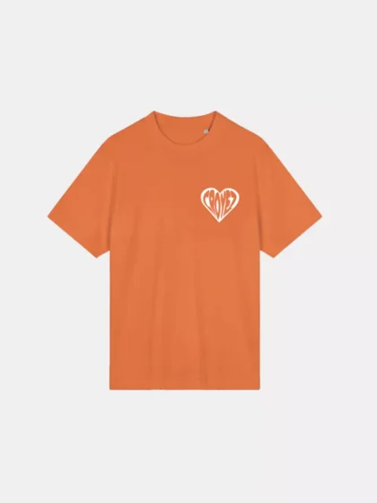 Croyez puffed heart t-shirt orange