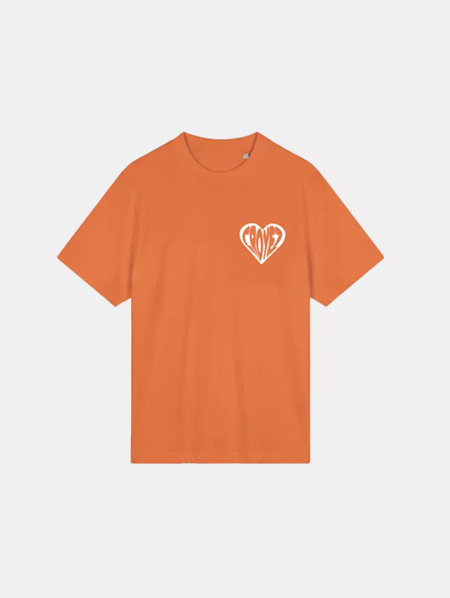 Croyez Puffed Heart T-Shirt 1 Croyez puffed heart t-shirt orange