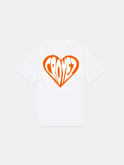 Croyez puffed heart t-shirt white/orange