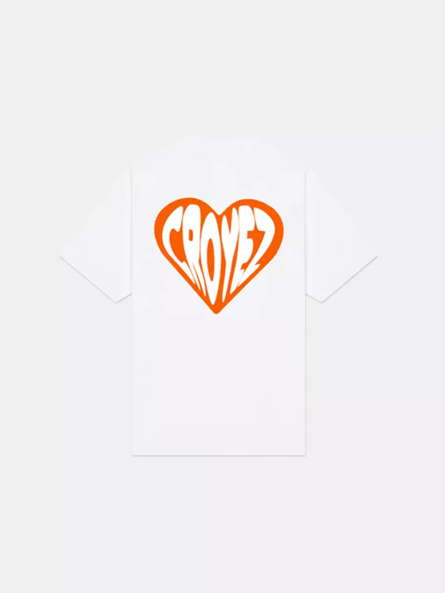 Croyez Puffed Heart T-Shirt 2 Croyez puffed heart t-shirt white/orange