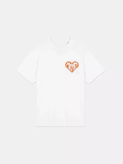 Croyez puffed heart t-shirt white/orange