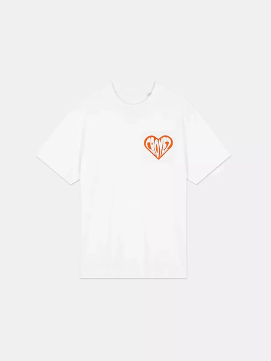 Croyez Puffed Heart T-Shirt 1 Croyez puffed heart t-shirt white/orange