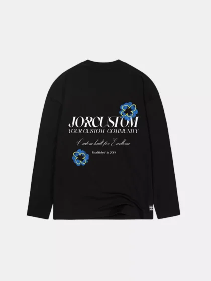 Jorcustom flowers longsleeve t-shirt black