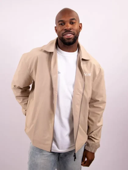Jorcustom script coach jacket taupe
