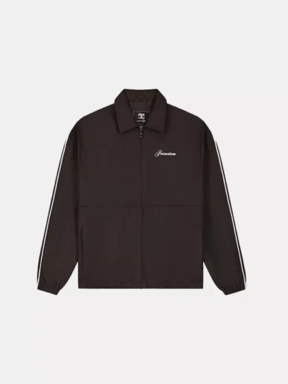Jorcustom script tracksuit jacket brown