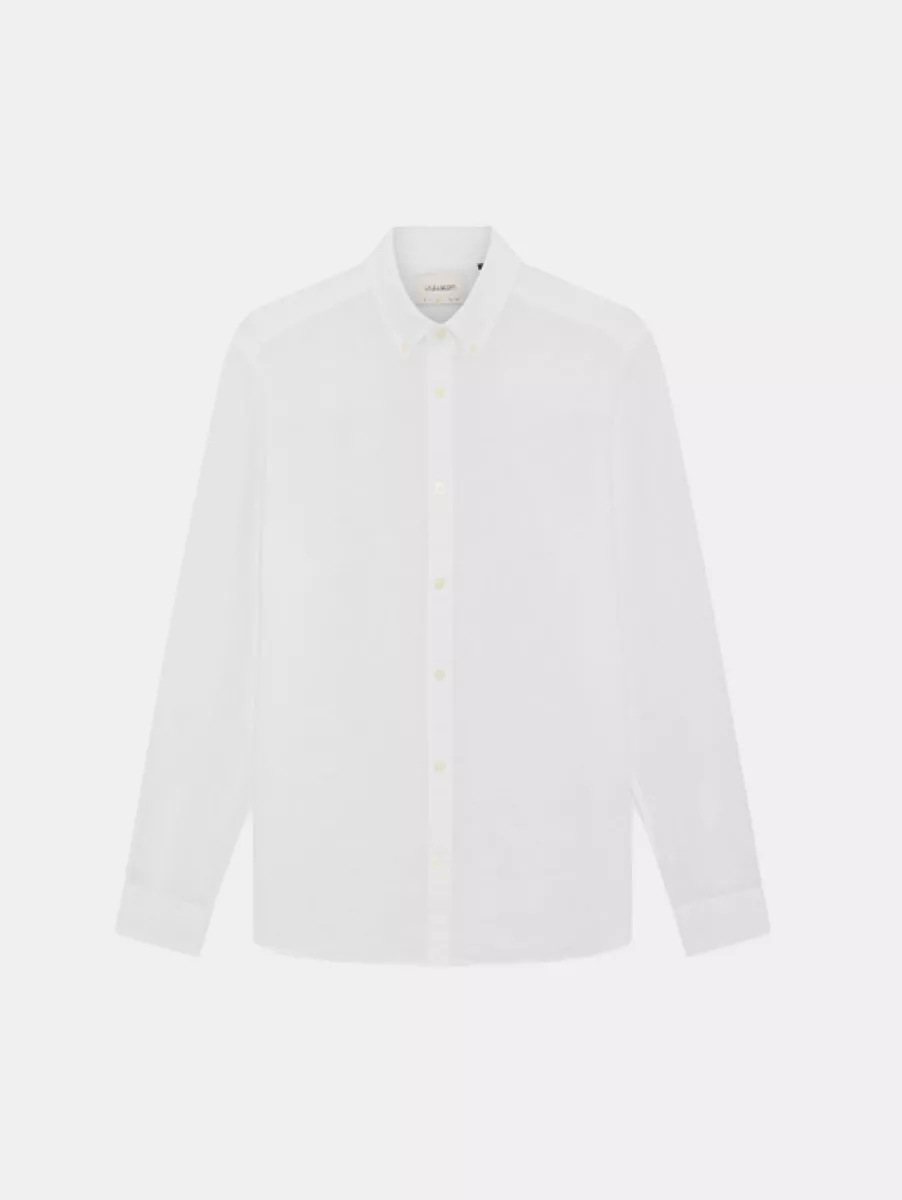 Lyle & Scott Long Sleeve Linen Shirt 1 Lyle & Scott lw2445v 626 white
