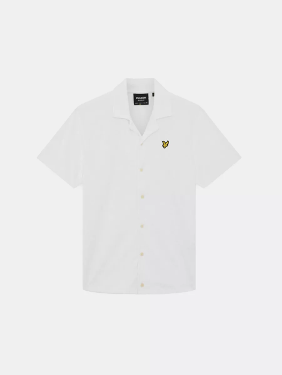 Lyle & Scott Honeycomb Towelling Resort Shirt 1 Lyle & Scott sw2407v 626 white