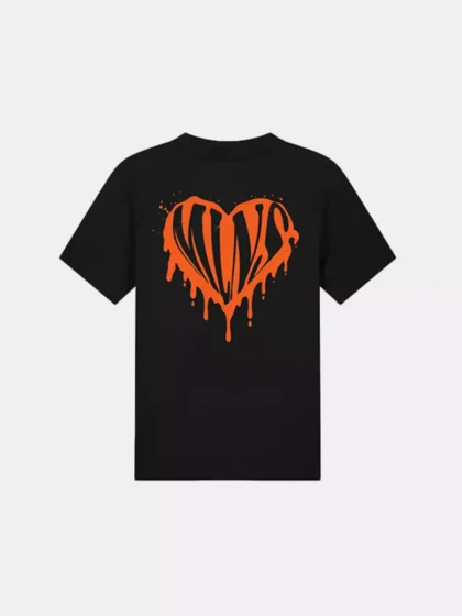 Malelions dripped heart t-shirt black