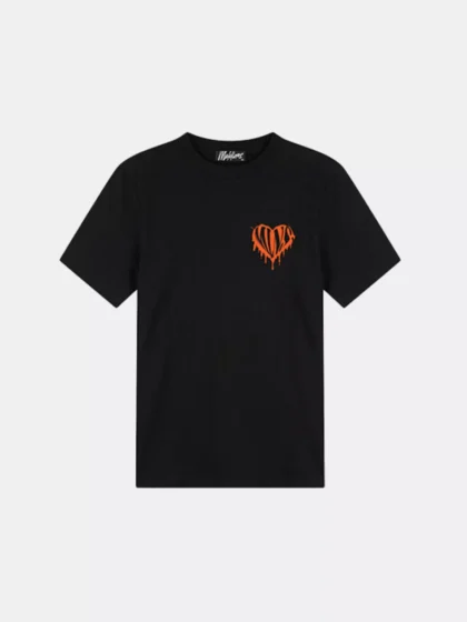 Malelions dripped heart t-shirt black