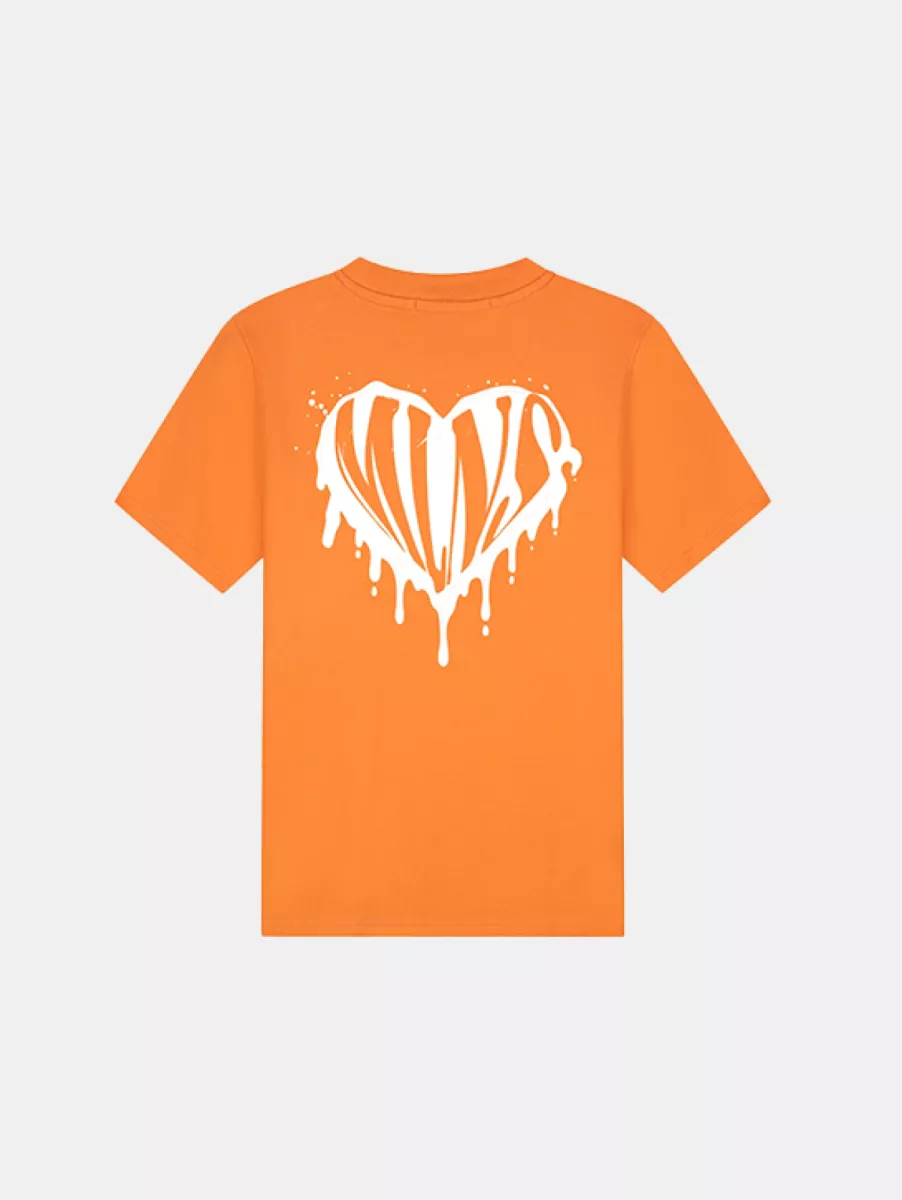 Malelions Dripped Heart T-Shirt 2 Malelions dripped heart t-shirt orange